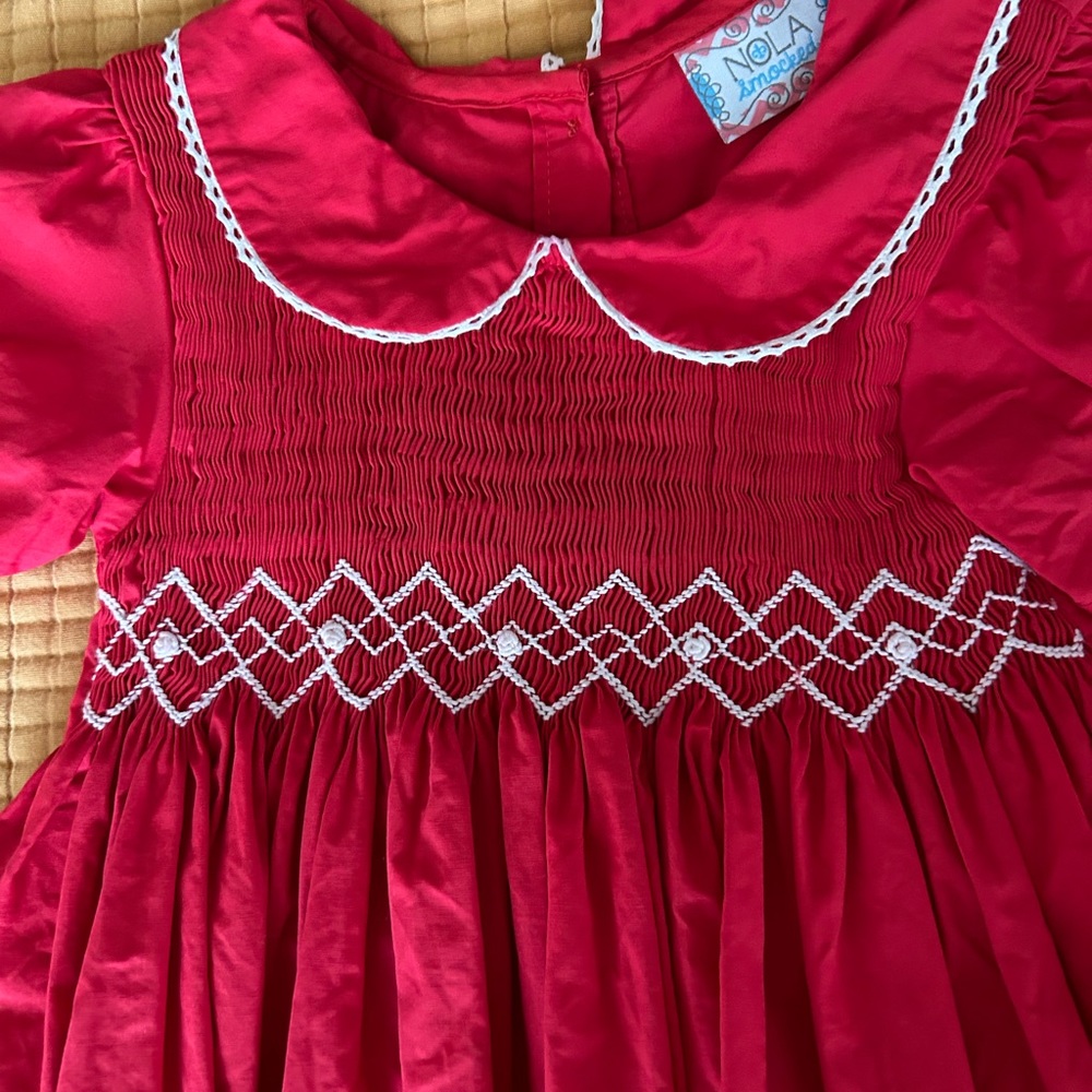 Red Smoked dress